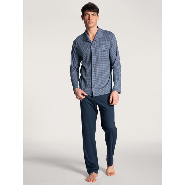 Pyjama boutonné sur toute la longueur manches longues Coton RELAX CHOICE indigo mood <span itemprop=