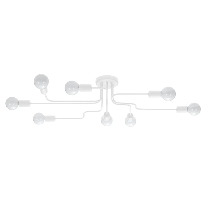 Lustre Acier Blanc E27 8 Vector Couleur blanc <span itemprop=