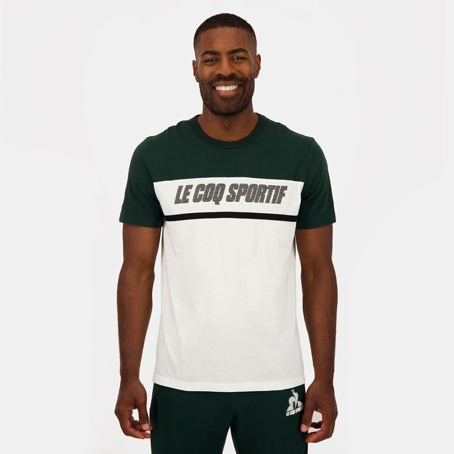 T-Shirt mit kurzen Ärmeln Colorblock grün + weiss <span itemprop=