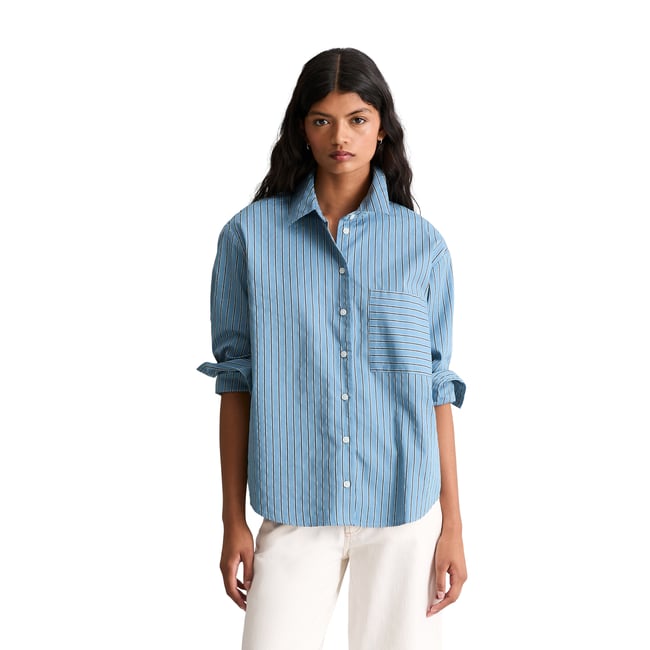 Blouse à rayures regular en mélange Organic Cotton Lyocell - MARC O’POLO DENIM