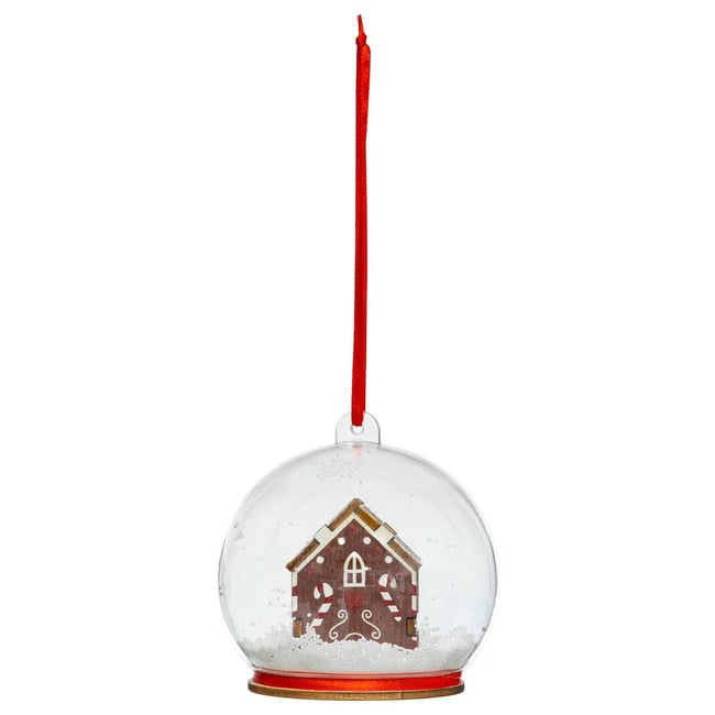Boule de Noël maison biscuit 80mm Couleur marron <span itemprop=