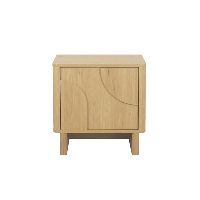 Chevet 1 porte formes arrondies - OCTAVE Couleur bois clair <span itemprop=