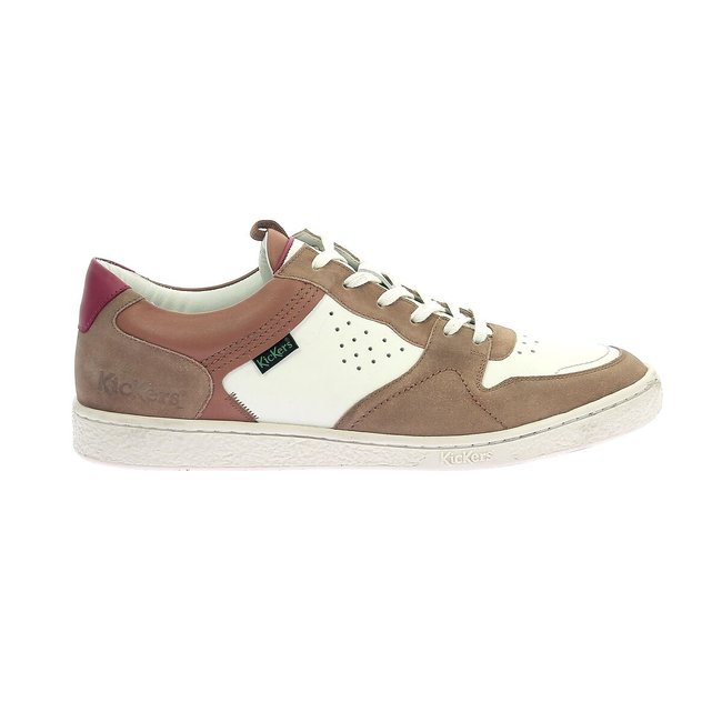 Zapatillas de piel Kick Sackers blanco/camel <span itemprop=