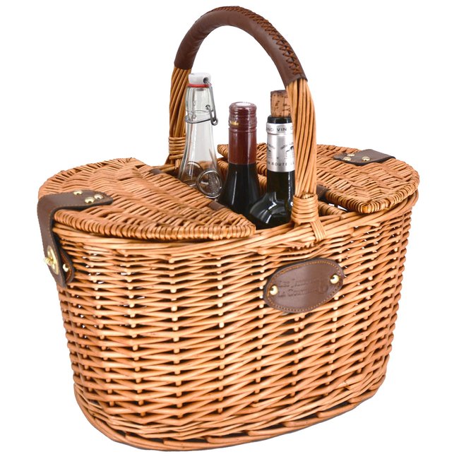 Panier porte-bouteilles en osier avec compartiments - LES JARDINS DE LA COMTESSE
