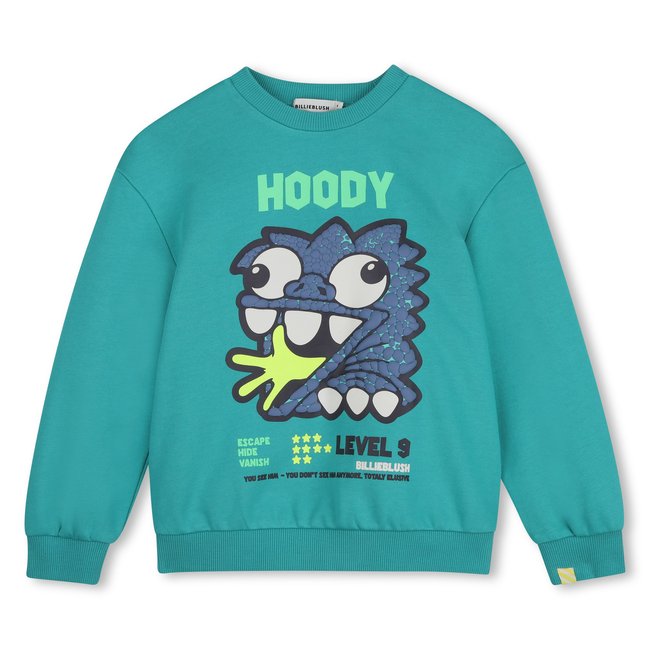 Sweat col rond emeraude <span itemprop=