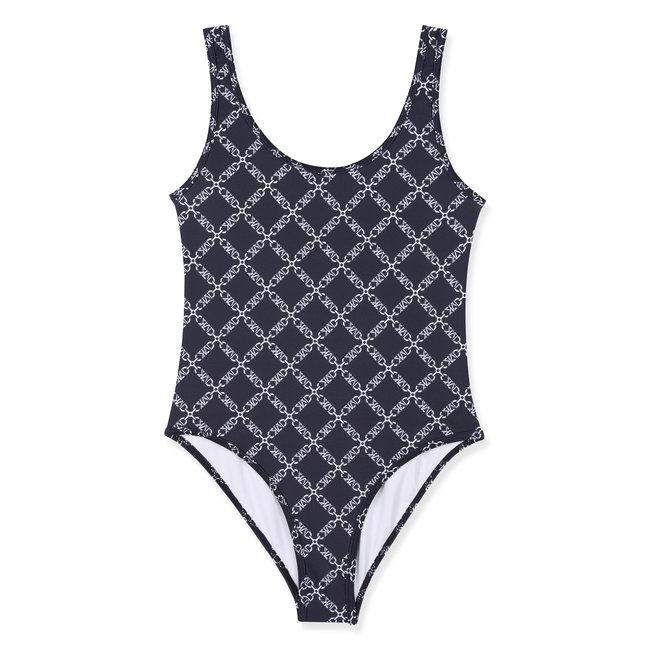 Maillot de bain 1 pièce marine blanc <span itemprop=