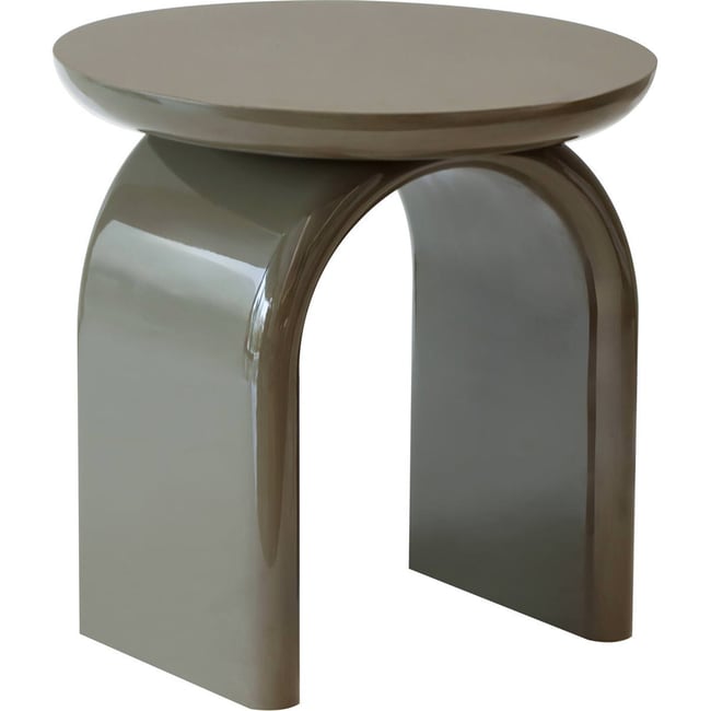 Table d'appoint en bois aux lignes arrondies Couleur vert olive <span itemprop=