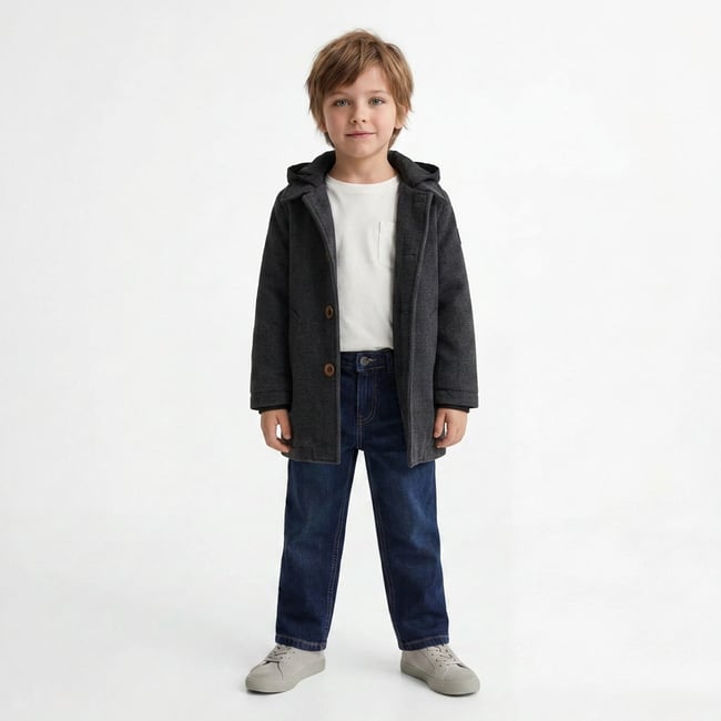 Manteau  - Très bon état gris <span itemprop=