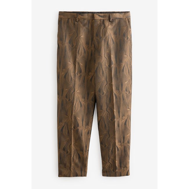 Pantalon de smoking slim en jacquard doré noir <span itemprop=