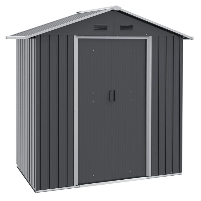 Abri de jardin - remise pour outils - cabanon porte verrouillable - tôle d'acier anthracite gris <span itemprop=