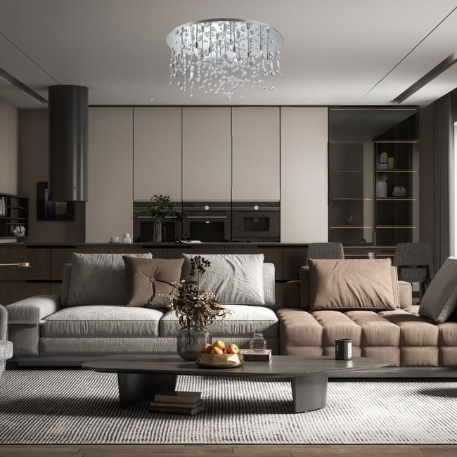 Plafonnier    NEVE Couleur chromé <span itemprop=