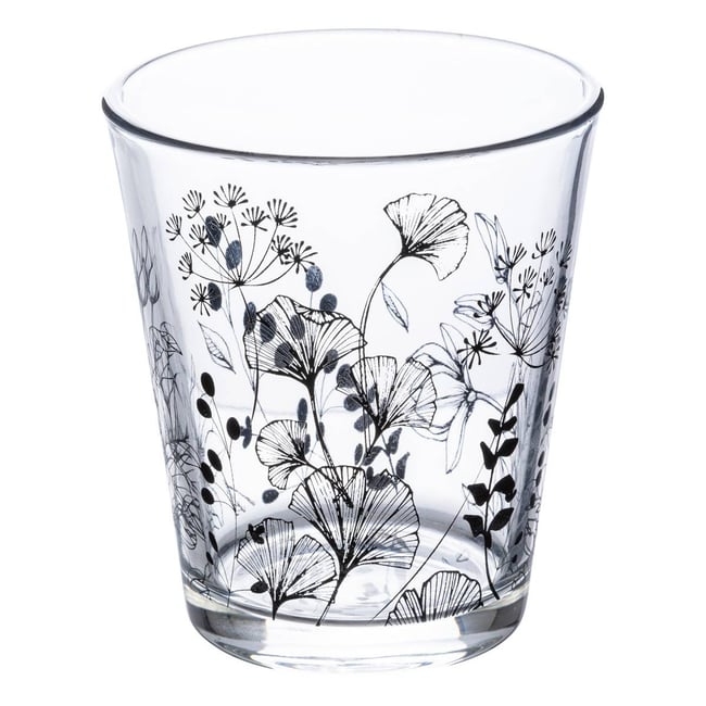 Lot de 6 verres bas en verre WHITE FLORAL Couleur transparent <span itemprop=