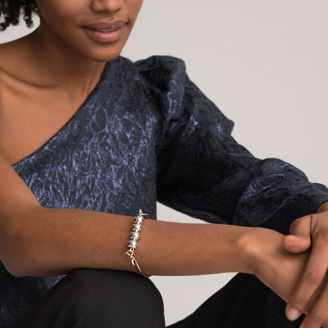 Bracelet détail billes doré argenté <span itemprop=