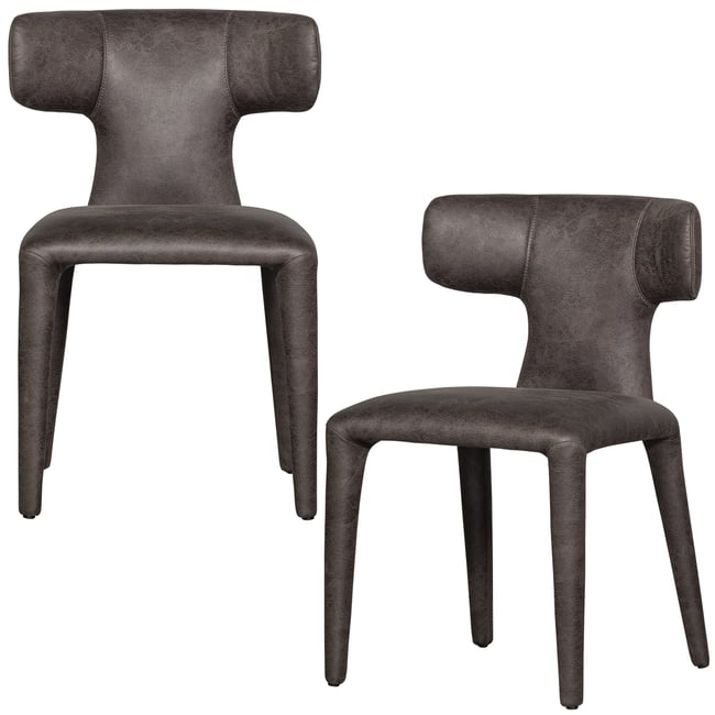 Lot de 2 chaises de salle à manger en polyester PERMIT - WOOOD