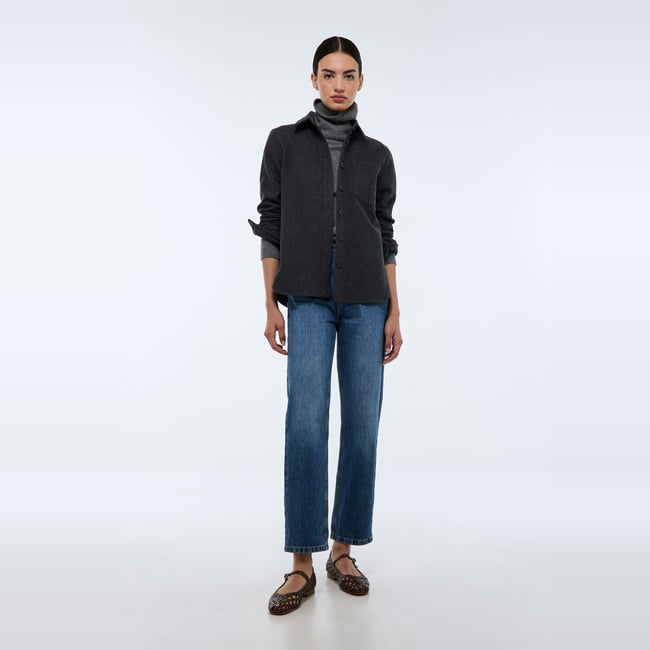 Chemise manches longues contenant de la laine khol <span itemprop=