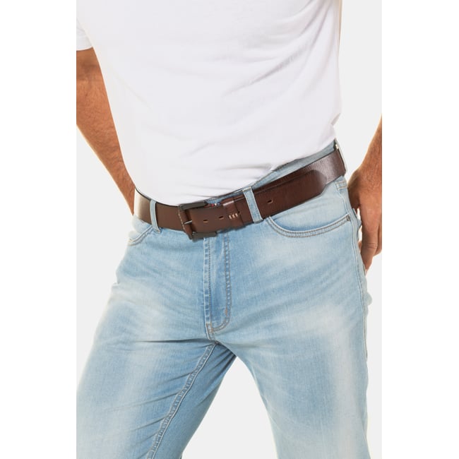 Ceinture en cuir marron acajou <span itemprop=