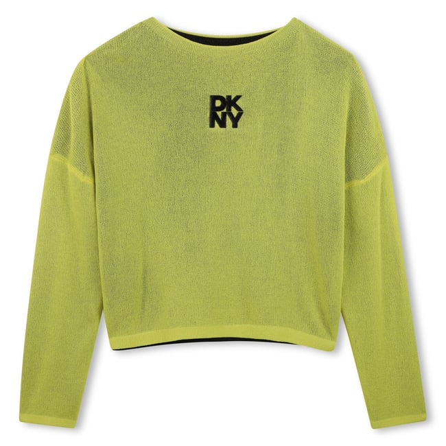Pull réversible jaune noir <span itemprop=