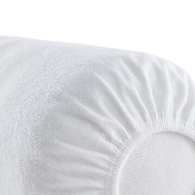 Funda para almohada larga de felpa antimanchas blanco <span itemprop=