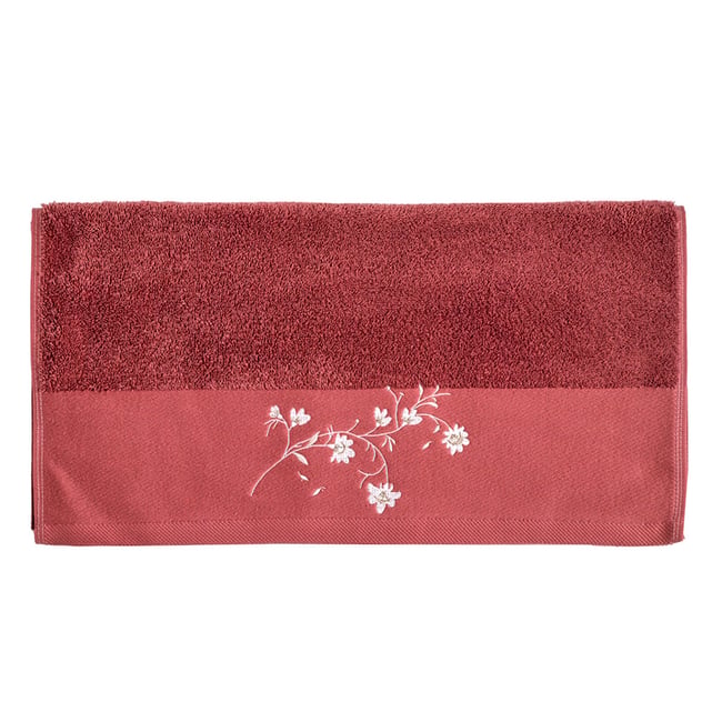 Serviette de toilette ELISE terre brulée <span itemprop=