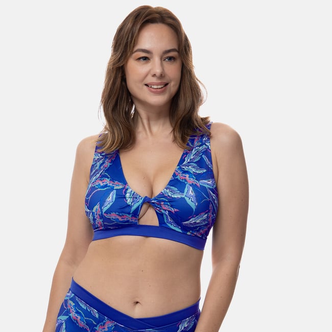 Haut De Maillot De Bain Femme à Lacets Sans Armatures - Triangle Push-Up, Rembourrage Amovible, Dos Nu - Pour Plage, Piscine