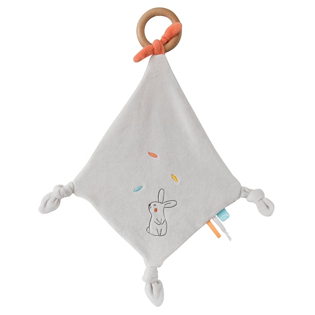 Doumou anneau de bois velours bio gris <span itemprop=