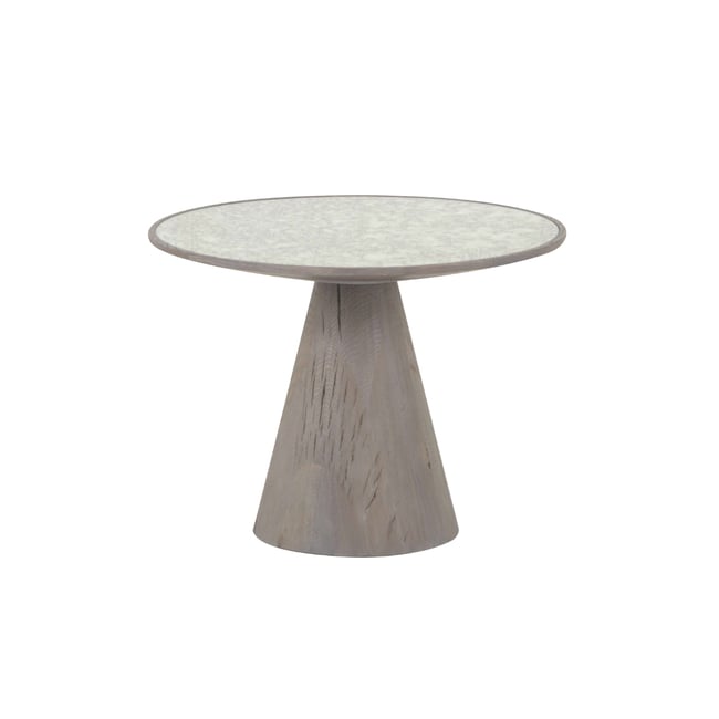 Bout de canapé en chêne et verre L60 cm - MAFRA Couleur v002237 <span itemprop=