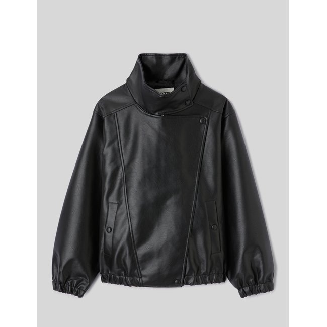 Veste tissu enduit noir <span itemprop=