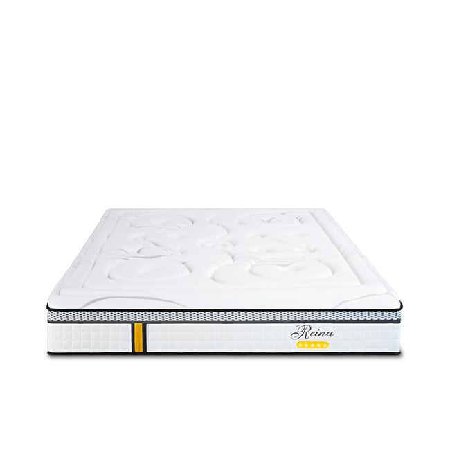 Matelas Ressorts ensachés Reina 2.0 90x200 cm Accueil Mémoire de forme Couleur blanc <span itemprop=