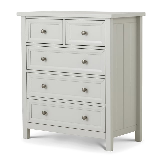 Portland Shaker Style 3+2 Chest of Drawers, dove grey, SO'HOME