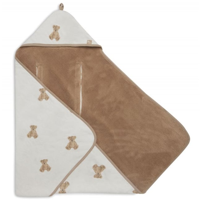 Couverture nomade Teddy Bear blanc, marron clair <span itemprop=