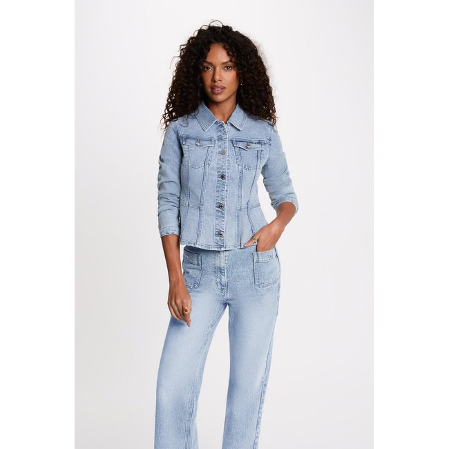 Veste jean ajustée denim double stone <span itemprop=