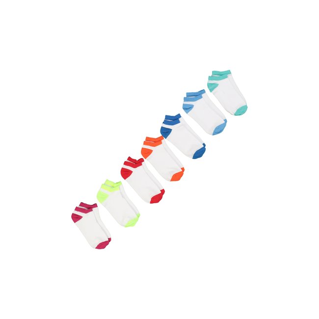 Chaussettes pour sneakers, lot de 7 blanc neige <span itemprop=