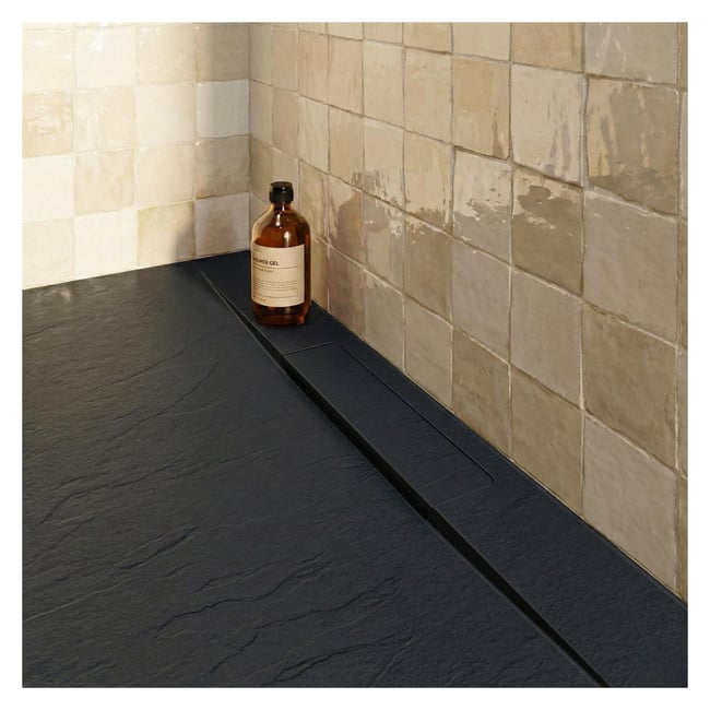 Receveur de douche aspect pierre extra-plat blanc ONA - MOB IN