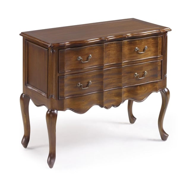 Commode 2 tiroirs bronze - HELVINIA Couleur marron <span itemprop=