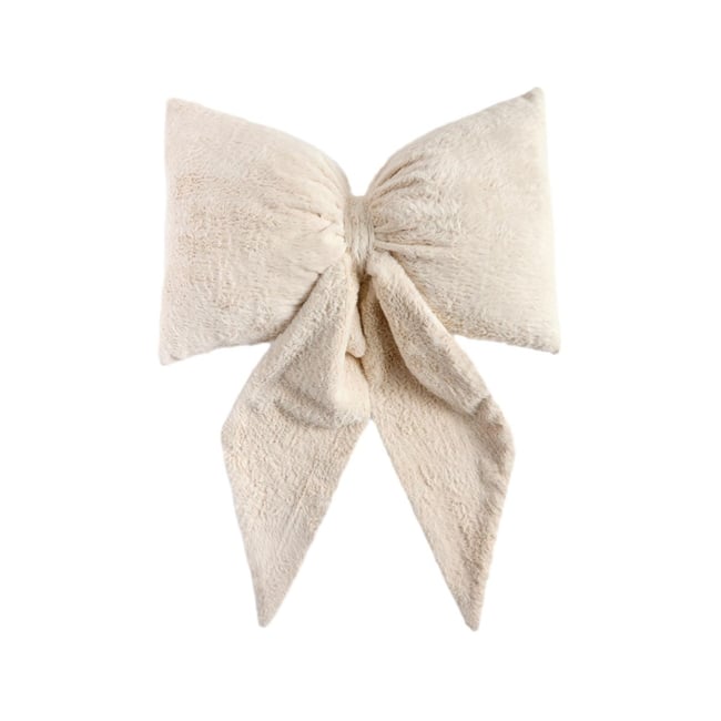Coussin nœud 3d en imitation fourrure naturel <span itemprop=