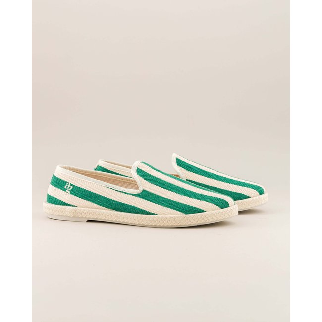 Espadrille homme coton recyclé rayures vertes CENITZ rayures vertes <span itemprop=