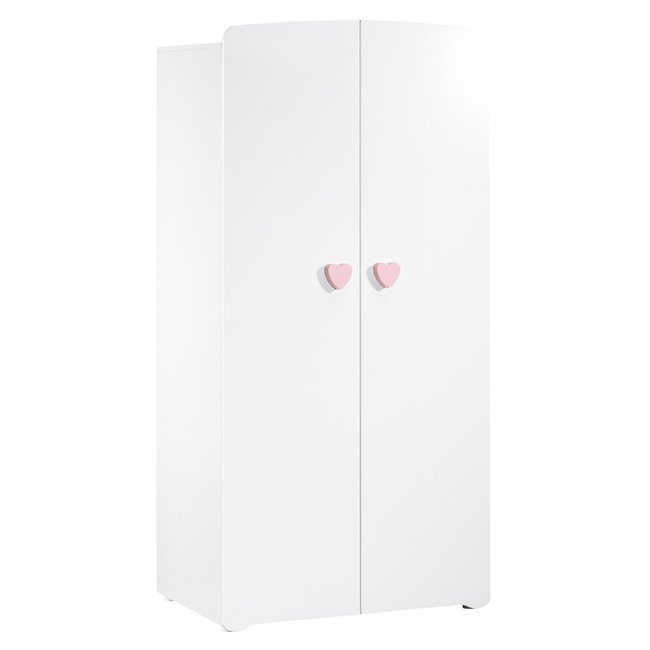 Armoire bébé 2 portes Couleur blanc/rose <span itemprop=