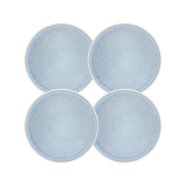 Lot de 4 grandes assiettes, BOREA Couleur gris <span itemprop=