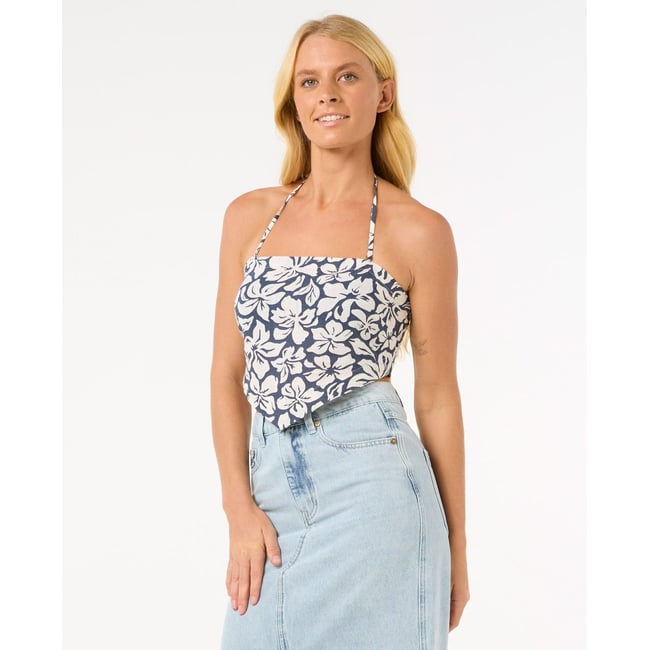Haut Bandeau Drappé LAS DALIAS bleu marine <span itemprop=