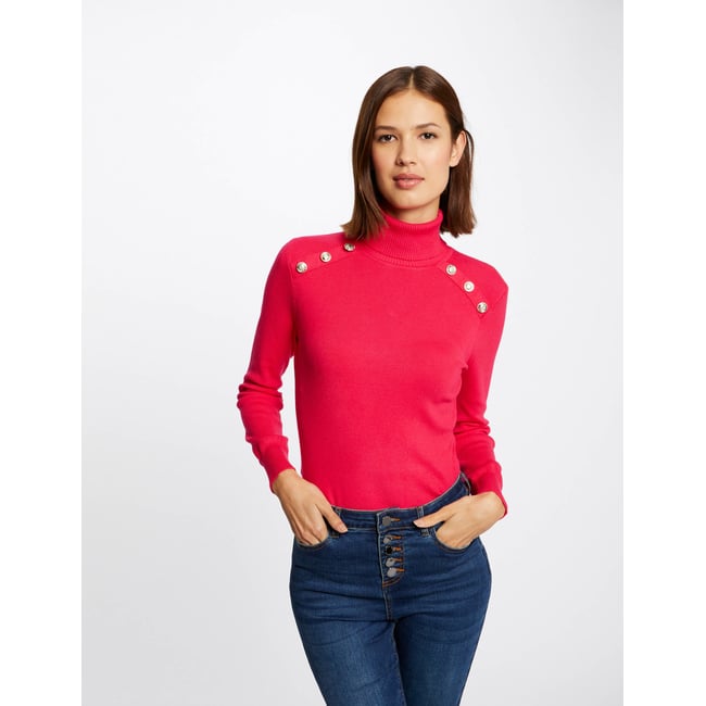 Ellazhu Pull Ample à Col Roulé Manches Longues Avec Poche Pour Femme - Taille Unique