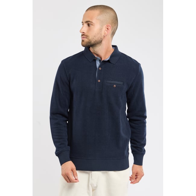Polo manches longues amiral <span itemprop=