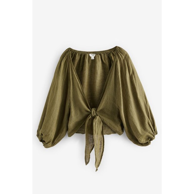 Haut style bohème haut de gamme vert kaki <span itemprop=