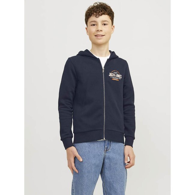 Sudadera con cremallera y capucha azul marino <span itemprop=
