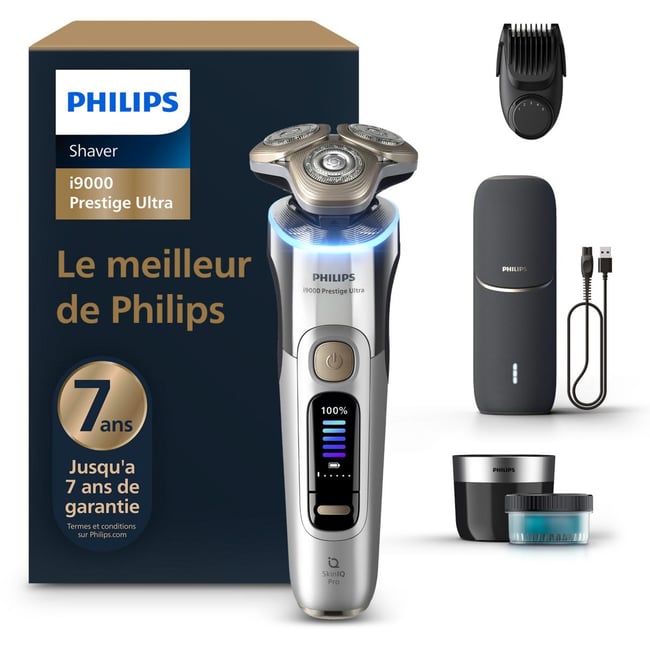 Rasoir électrique XP9404/46 Serie i9000 prestige ultra 100 % étanche avec Skin IQ et boitier de recharge UV - PHILIPS