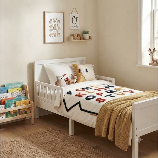 Housse de couette + 1 taie collection Alphabet beige <span itemprop=