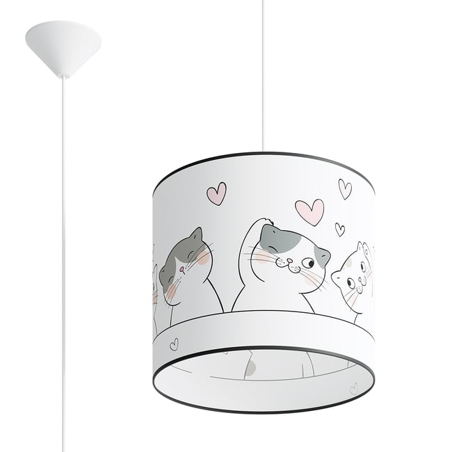 Suspension PVC Multicolore E27 1 Chat 3d 30 Couleur multicolore <span itemprop=