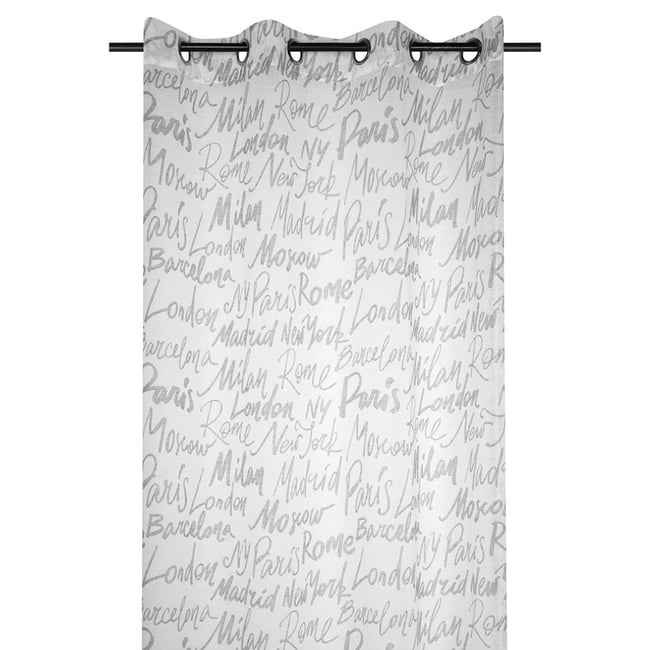 Voilage à œillets 140x260  Capitales blanc - DECORATIE