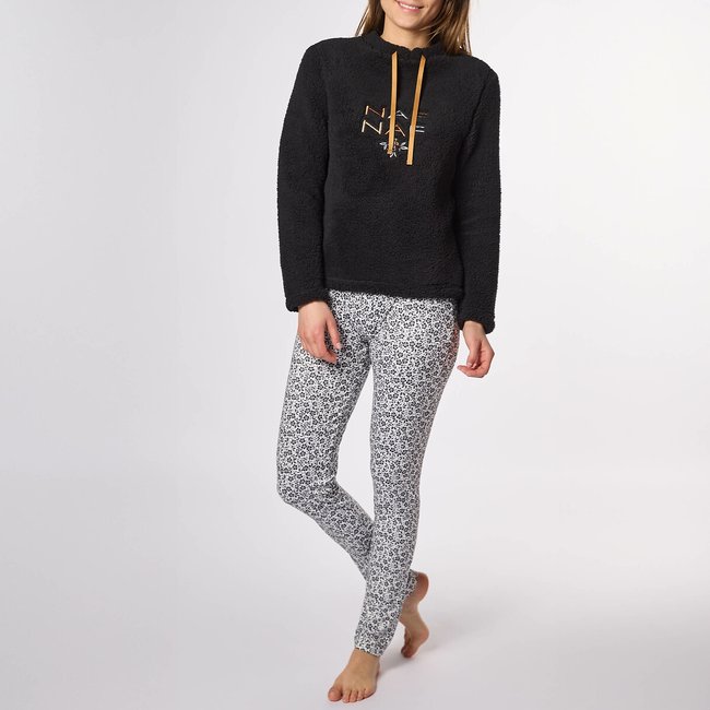 Stell Long Sleeve Pyjamas, black/printed, NAF NAF