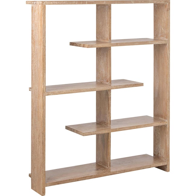 Bibliothèque ajourée en bois de manguier Couleur blanc cassé <span itemprop=