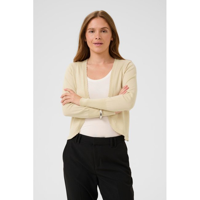 Cardigan à tricot coupe classique beige fog <span itemprop=